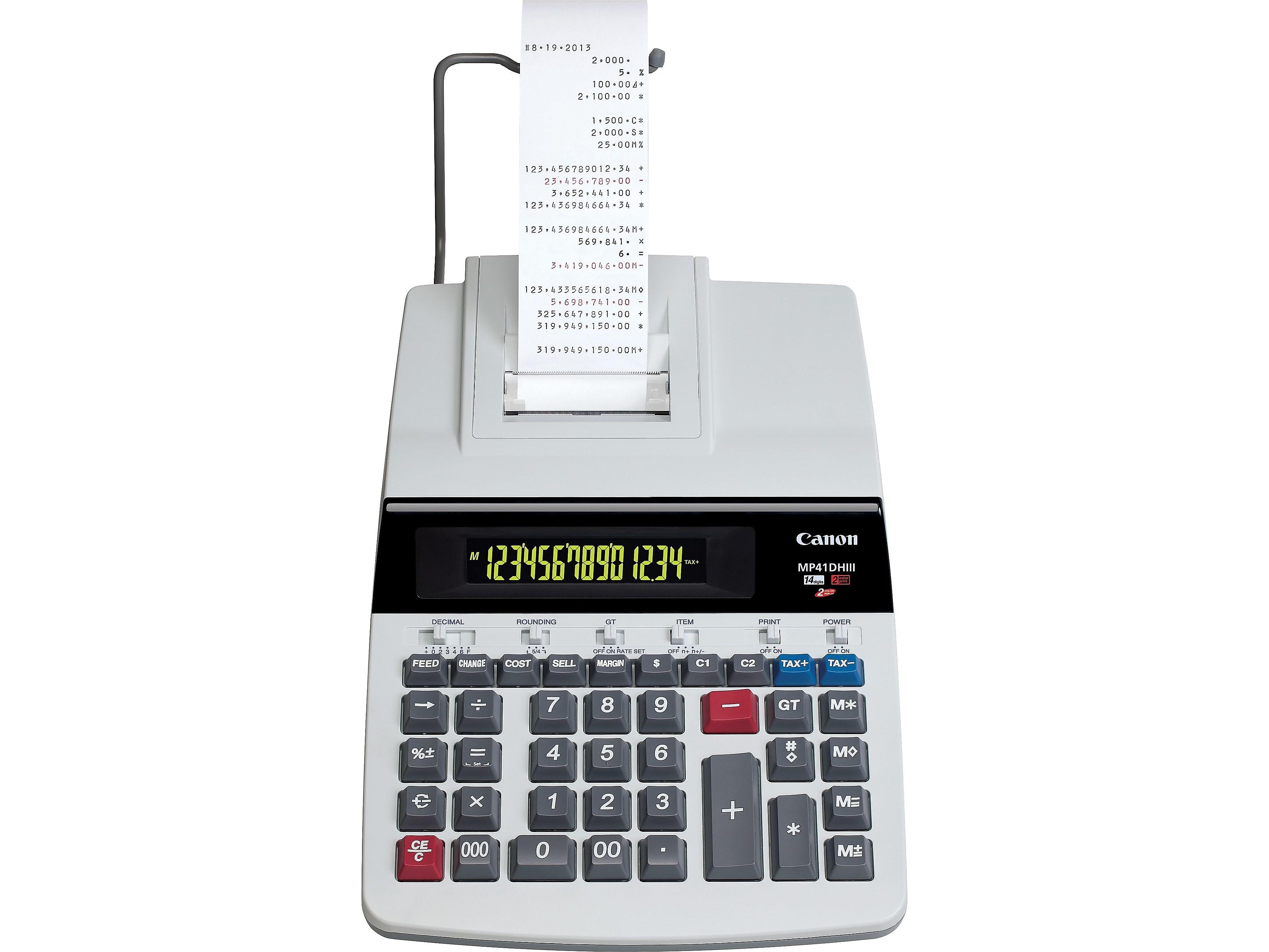 Canon MP41DHIII GB 8709B001AA 14-Digit Desktop Printing Calculator, White