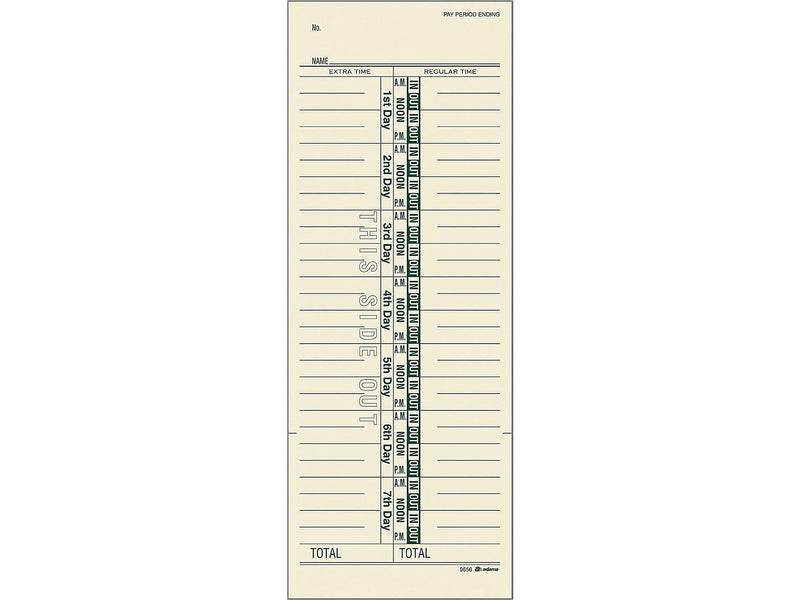 Adams Time Cards, 200/Pack (ABF 9656-200)