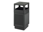 Safco Canmeleon Indoor/Outdoor Trash Cans w/Lid, Black High-Density Polyethylene/HDPE, 38 Gal. (9476BL)