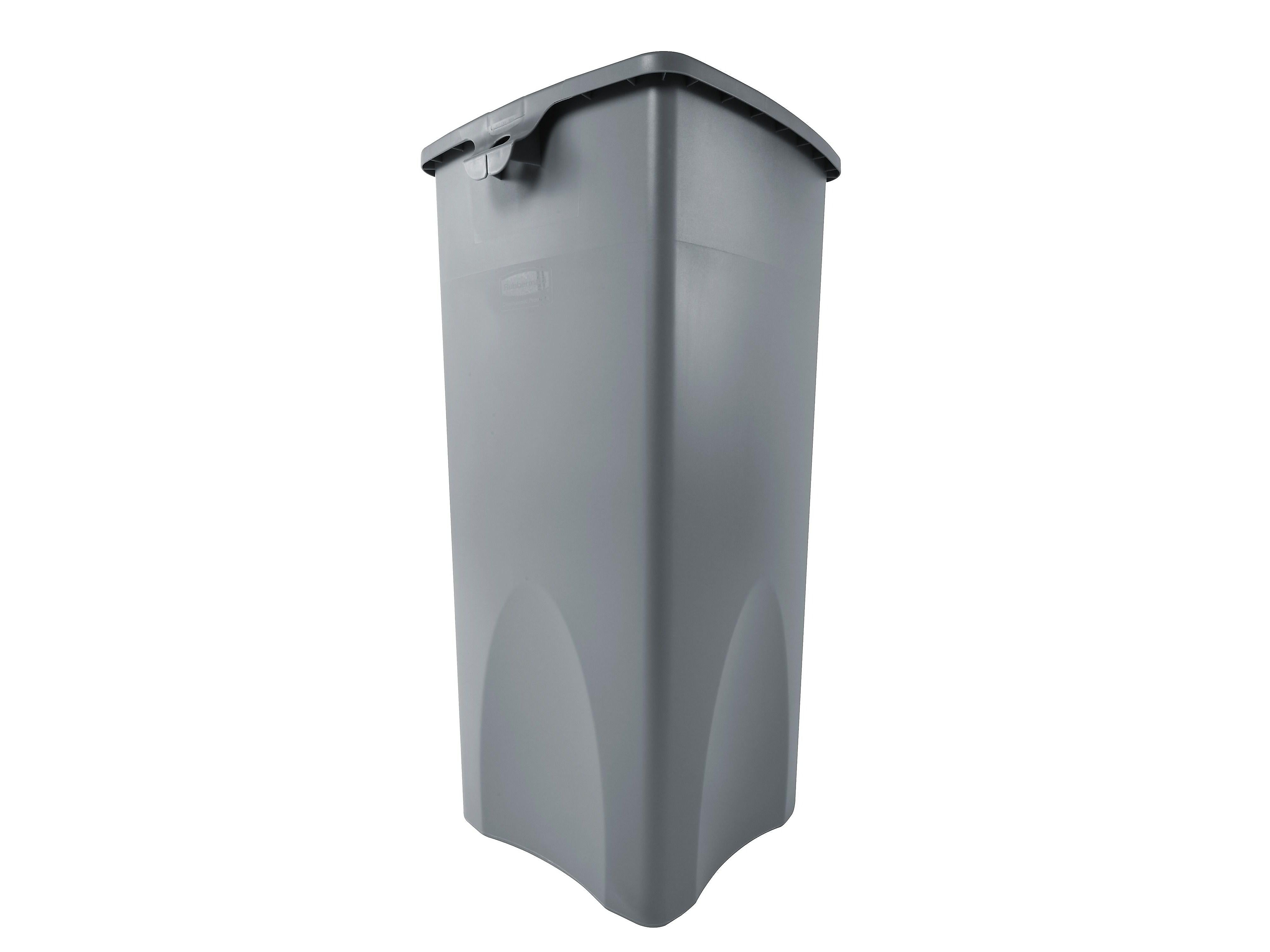 Rubbermaid Untouchable Indoor/Outdoor Trash Can, Gray Resin, 23 Gal. (FG356988GRAY)