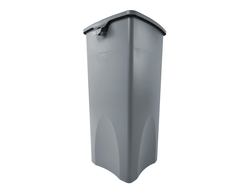 Rubbermaid Untouchable Indoor/Outdoor Trash Can, Gray Resin, 23 Gal. (FG356988GRAY)