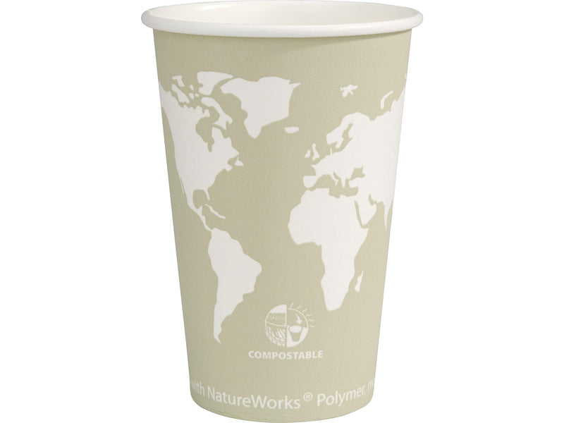 Eco-Products World Art Hot Cups, 16 Oz., Gray/White, 1000/Carton (EP-BHC16-WA)