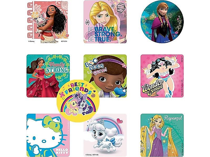 SmileMakers GIRL Sticker Sampler, Assorted Designs, 1000 Total Stickers/Box (GIRL)