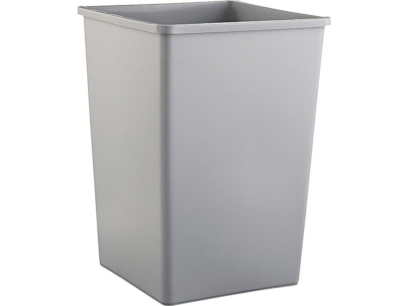 Rubbermaid Untouchable Indoor/Outdoor Trash Can, Gray Resin, 35 Gal. (FG395800GRAY)