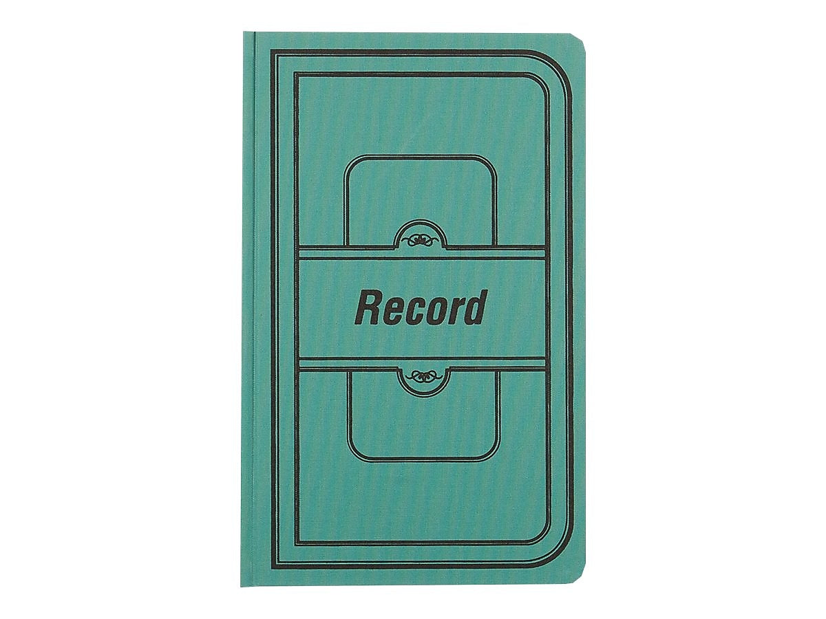 National Brand Canvas Tuff Series Record Book, 7.63" x 12.13", Green, 250 Sheets/Book (A66500R)