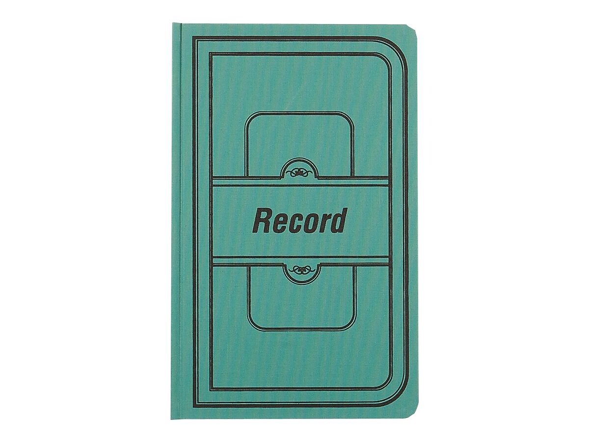 National Brand Canvas Tuff Series Record Book, 7.63" x 12.13", Green, 150 Sheets/Book (A66300R)