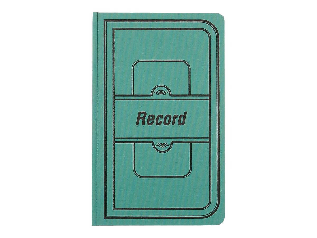 National Brand Canvas Tuff Series Record Book, 7.63" x 12.13", Green, 75 Sheets/Book (A66150R)