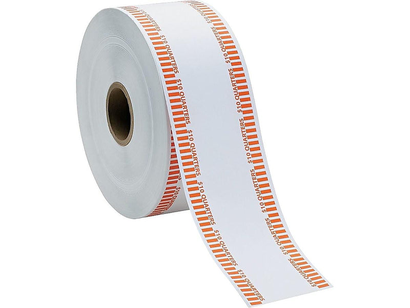 Pap-R Products Industries Coin Wrappers, White/Orange, 1900/Roll (50025)