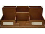 Victor Technology 6 Compartment Wood Compartment Storage with Smart Phone Holder, Mocha Brown (B9525)