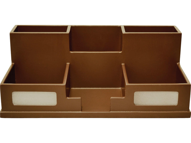 Victor Technology 6 Compartment Wood Compartment Storage with Smart Phone Holder, Mocha Brown (B9525)