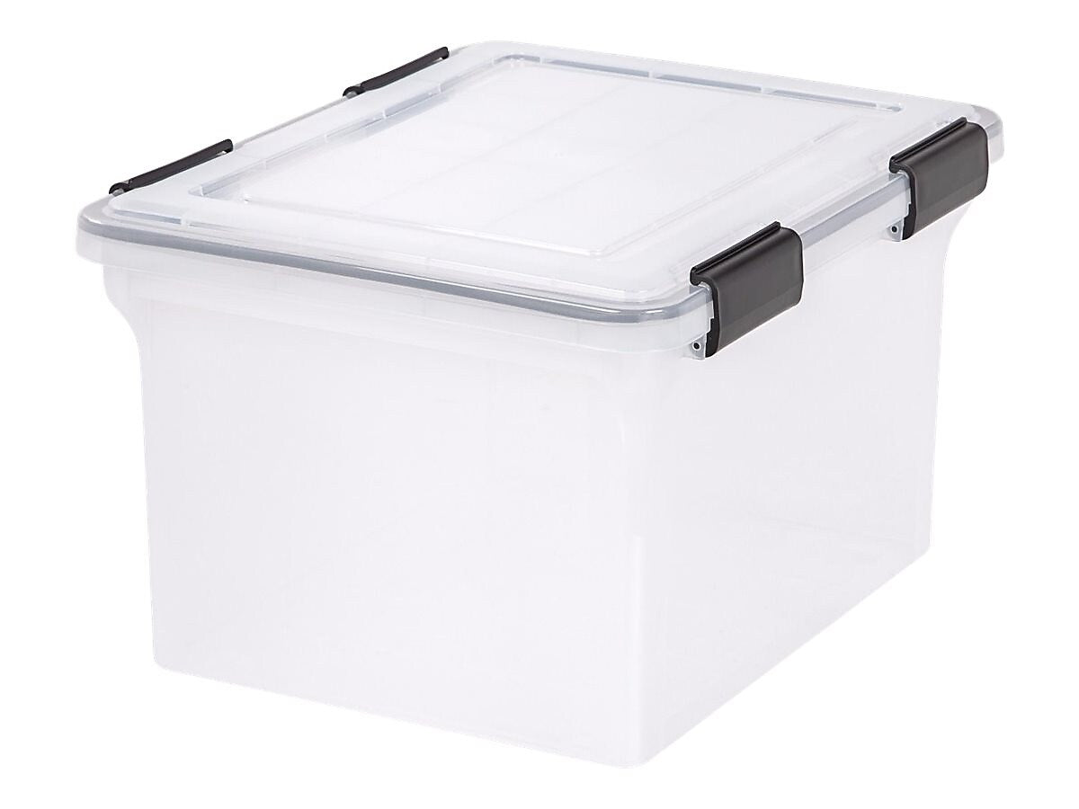 IRIS WeatherPro Plastic File Box, Letter Legal Size, Clear (110600)
