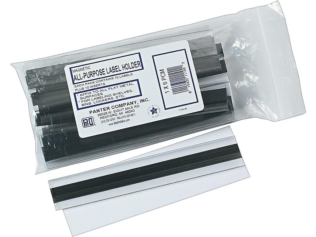 Panter Company Label Holders, 1" x 6", Clear, 10/Pack (PCM1)