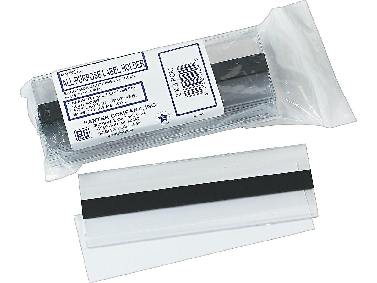 Panter Company Label Holders, 2" x 6", Clear, 10/Pack (PCM2)