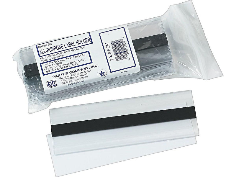 Panter Company Label Holders, 2" x 6", Clear, 10/Pack (PCM2)