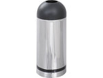 Safco Reflections Indoor Trash Can w/Lid, Chrome/Black Steel, 15 Gal. (9871)