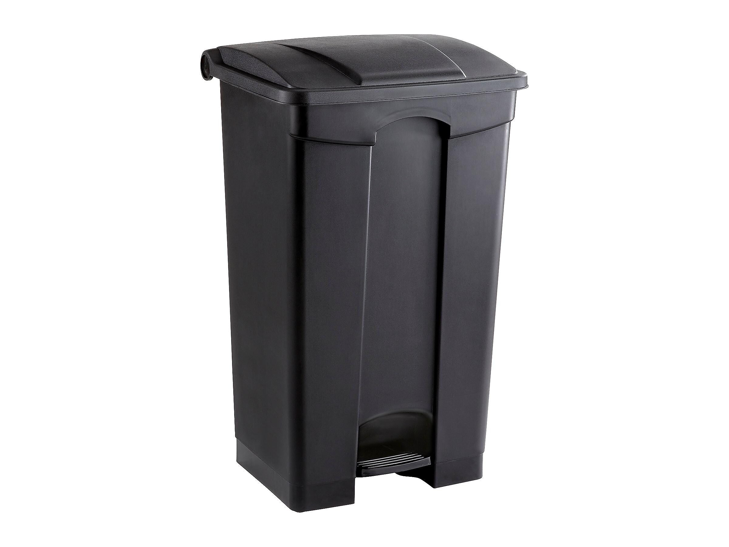 Safco Indoor Step Trash Can, Black Plastic, 23 Gal. (9923BL)