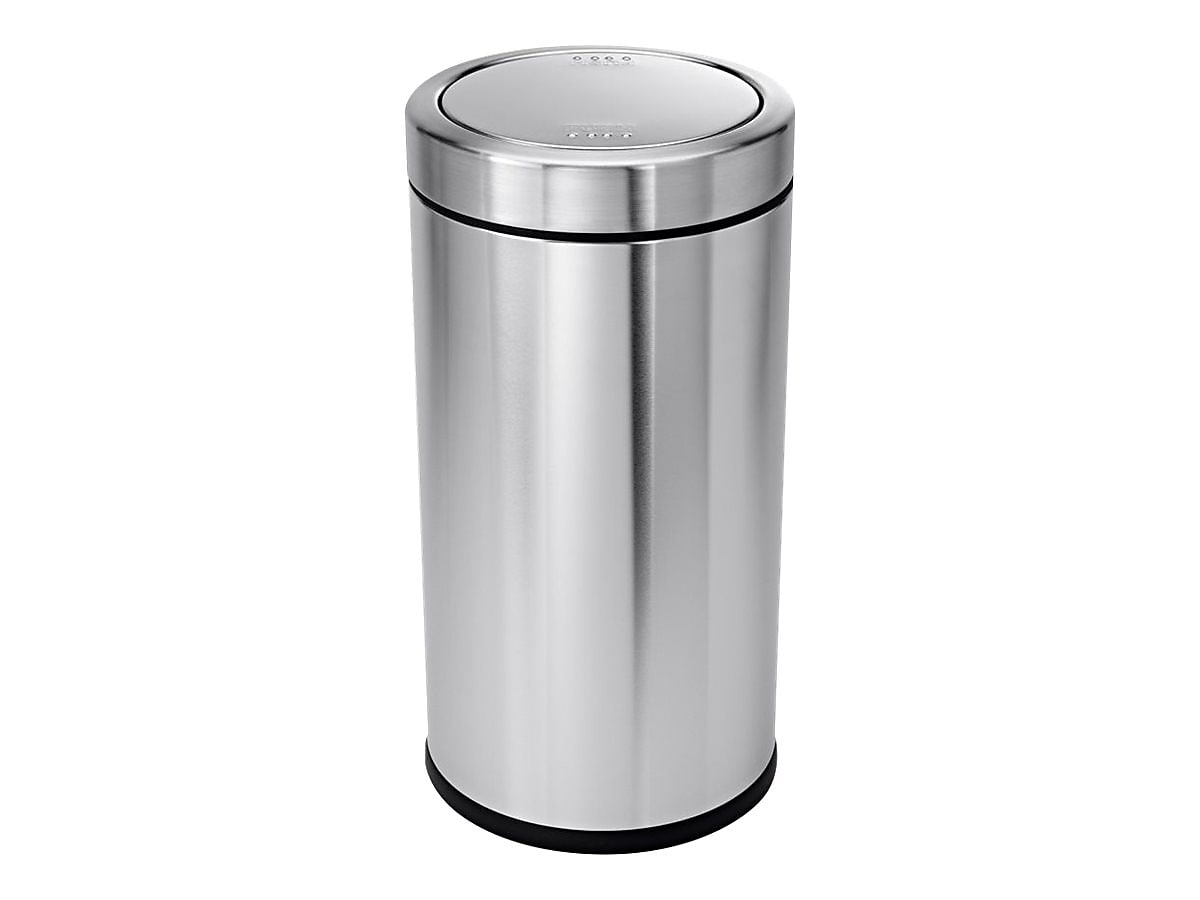 simplehuman Indoor Swing Lid Trash Can, Brushed Stainless Steel, 14.5 Gal. (CW1442)