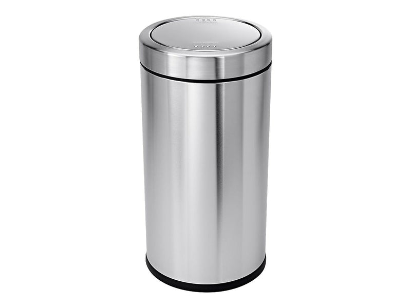 simplehuman Indoor Swing Lid Trash Can, Brushed Stainless Steel, 14.5 Gal. (CW1442)