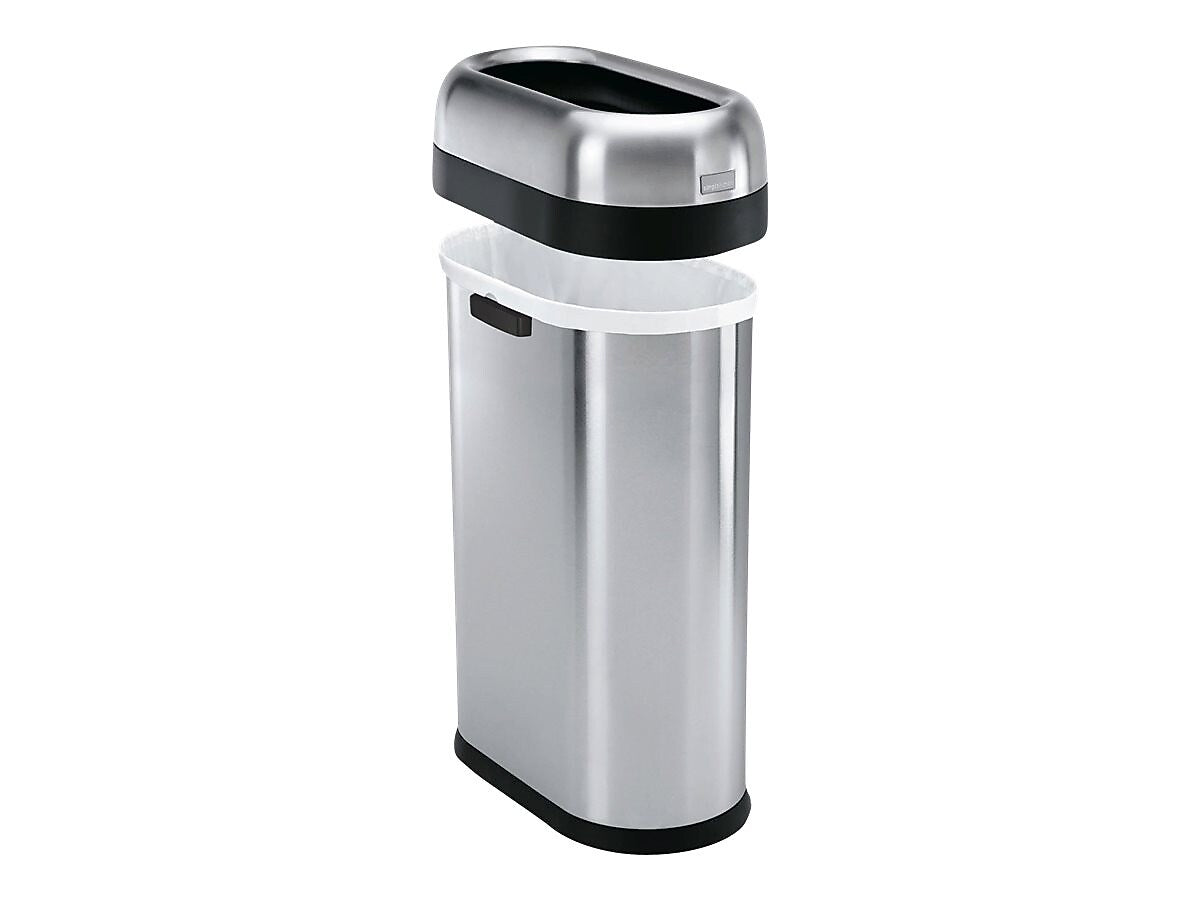 simplehuman Indoor Trash Can with Lid, Brushed Stainless Steel, 13 Gallon (CW1467)