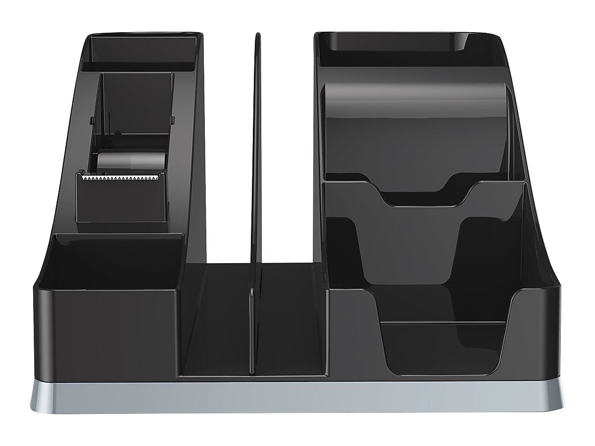 Deflect-O Silhouettes Desktop Organizer, Black/Silver  (35172)