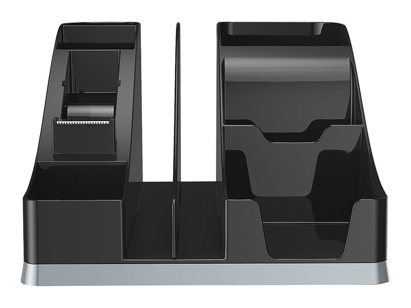 Deflect-O Silhouettes Desktop Organizer, Black/Silver  (35172)