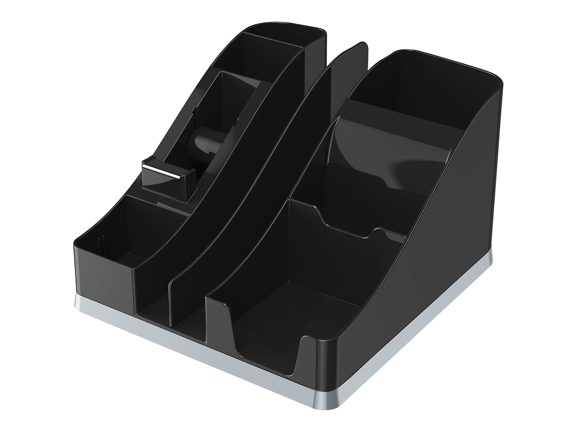 Deflect-O Silhouettes Desktop Organizer, Black/Silver  (35172)