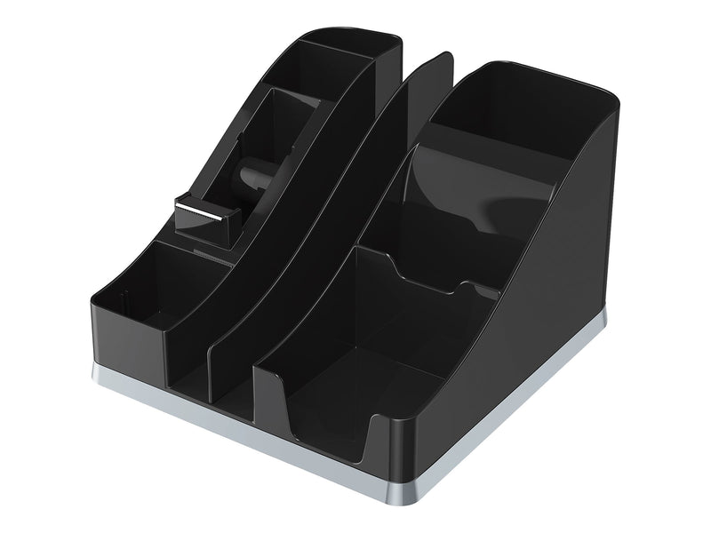 Deflect-O Silhouettes Desktop Organizer, Black/Silver  (35172)
