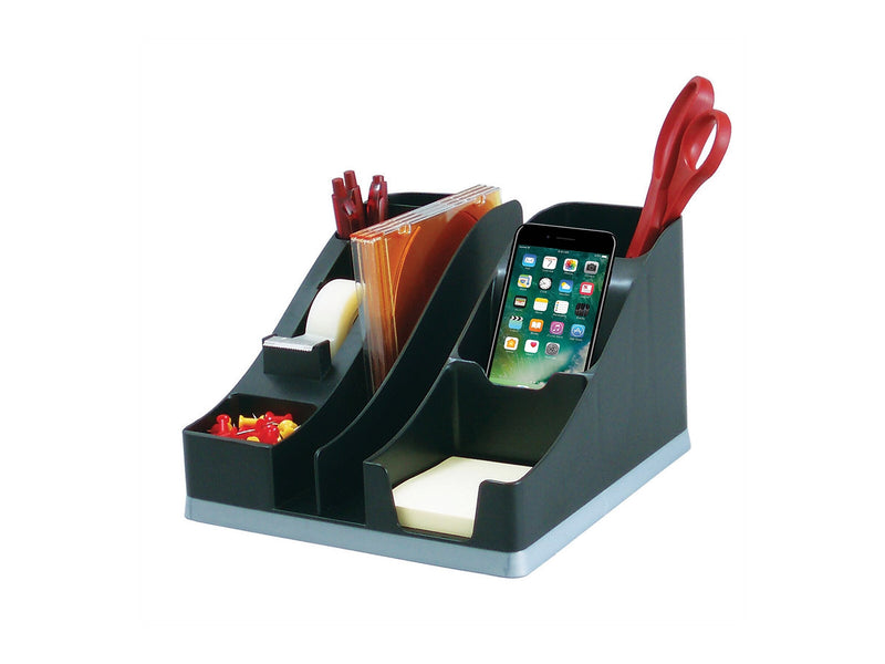 Deflect-O Silhouettes Desktop Organizer, Black/Silver  (35172)