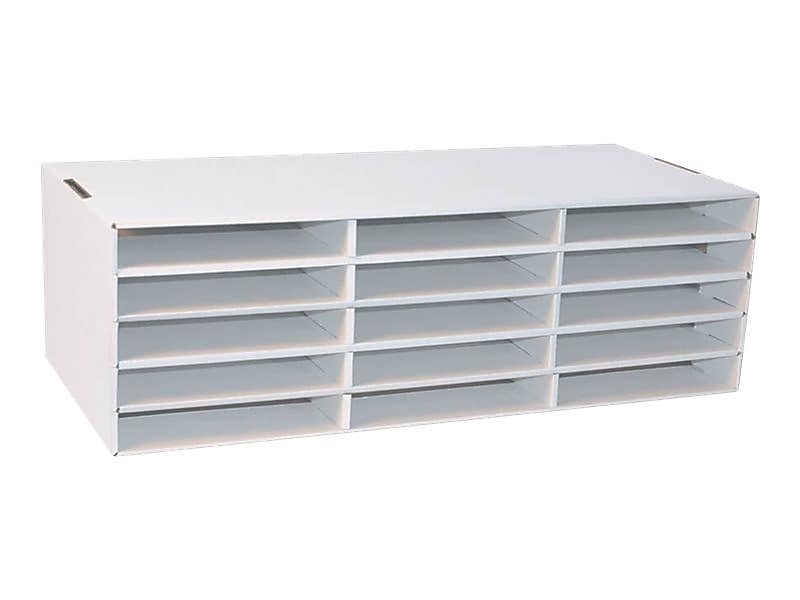 Pacon Classroom Keepers Stackable Cardboard File Organizer, 12.88" x 29.25" x 9.38", White (001310)