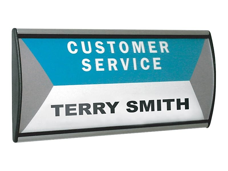 Advantus People Pointer Wall/Door Aluminum/Plastic Sign, Black/Silver (75390)