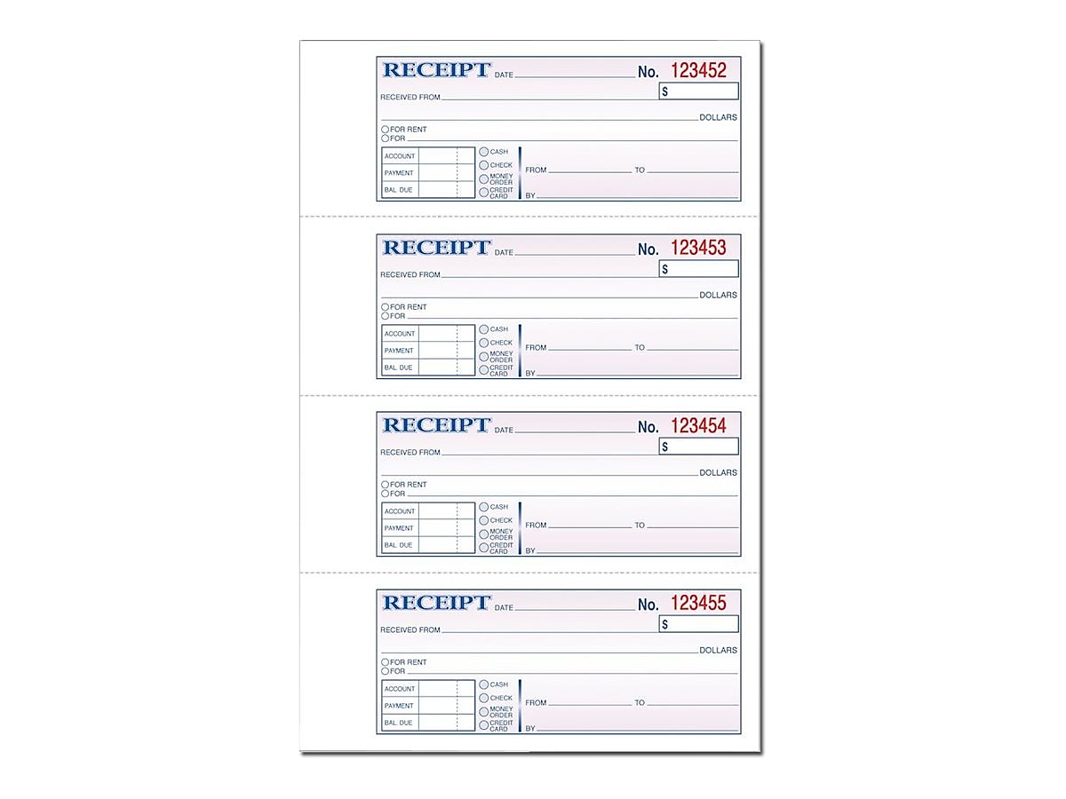 TOPS Receipts, 2.75"L x 7.13"W, 100/Pack (46808)
