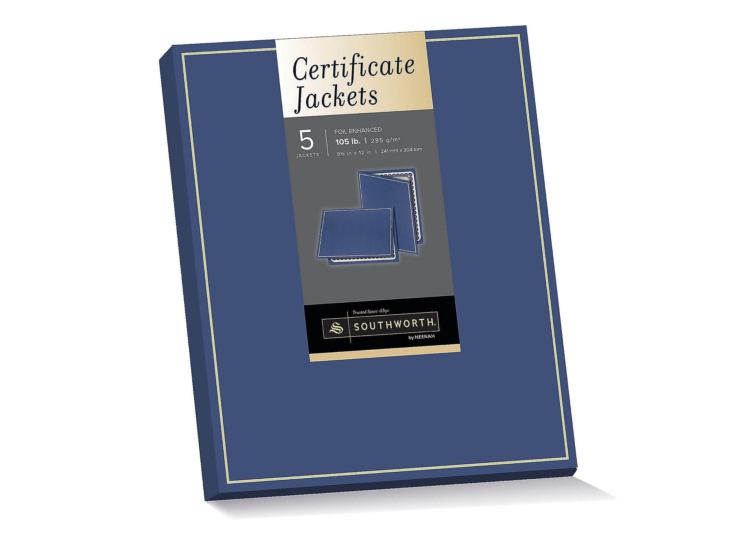 Southworth Certificate Holders, 8.5" x 11", Navy, 5/Pack (PF6)