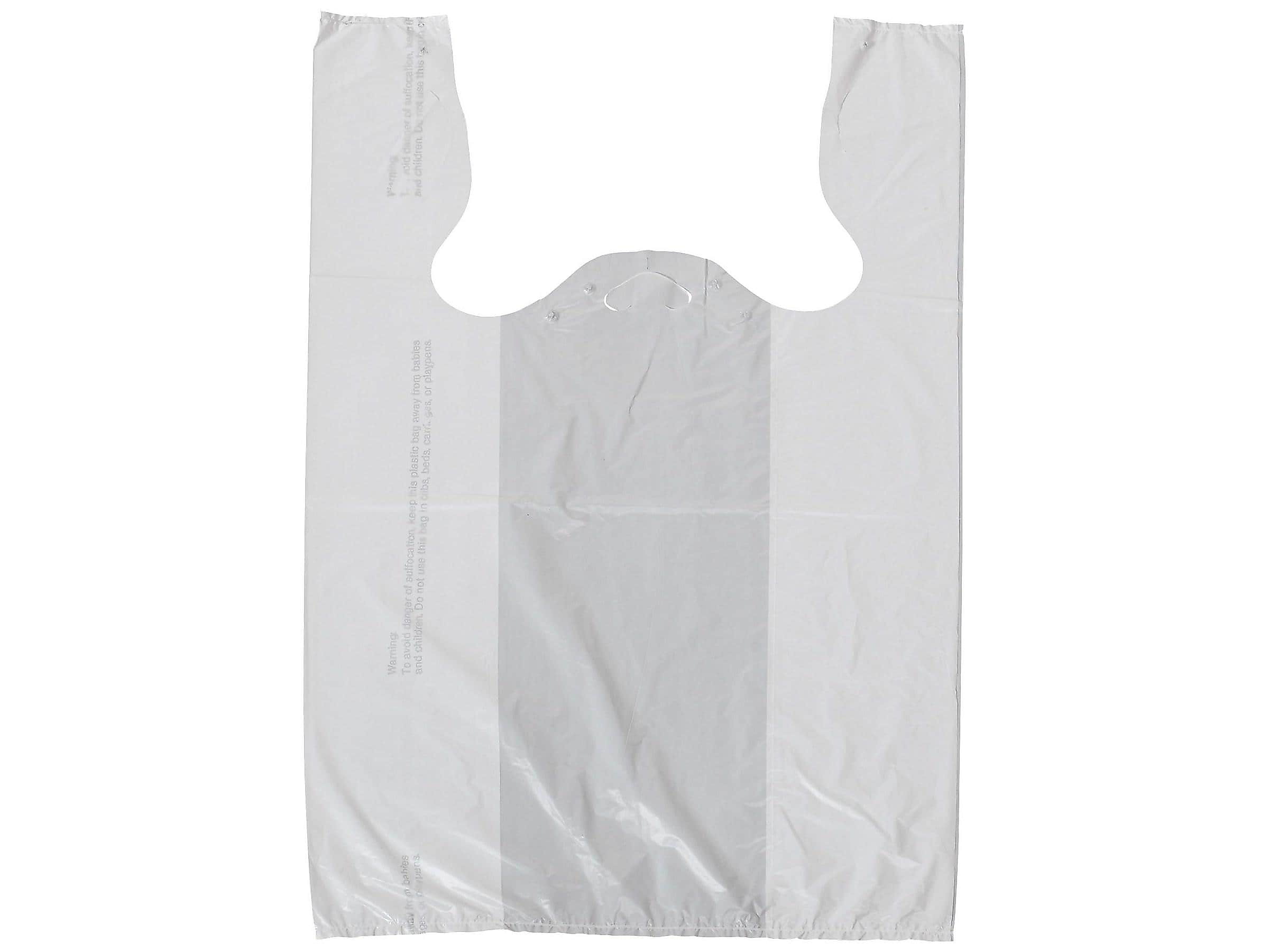 Glopack 23"H x 11.5W x 7"D High-Density Film Shopping Bags, White, 1000/Carton (16-16)