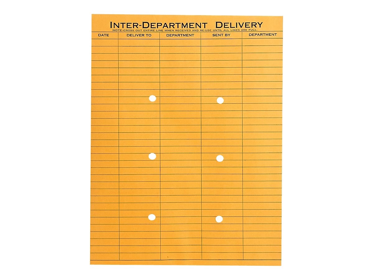 Quality Park Self Seal Kraft Self Seal Inter-Departmental Envelope 10" x 13", Brown Kraft, 100/Box (QUA63664)