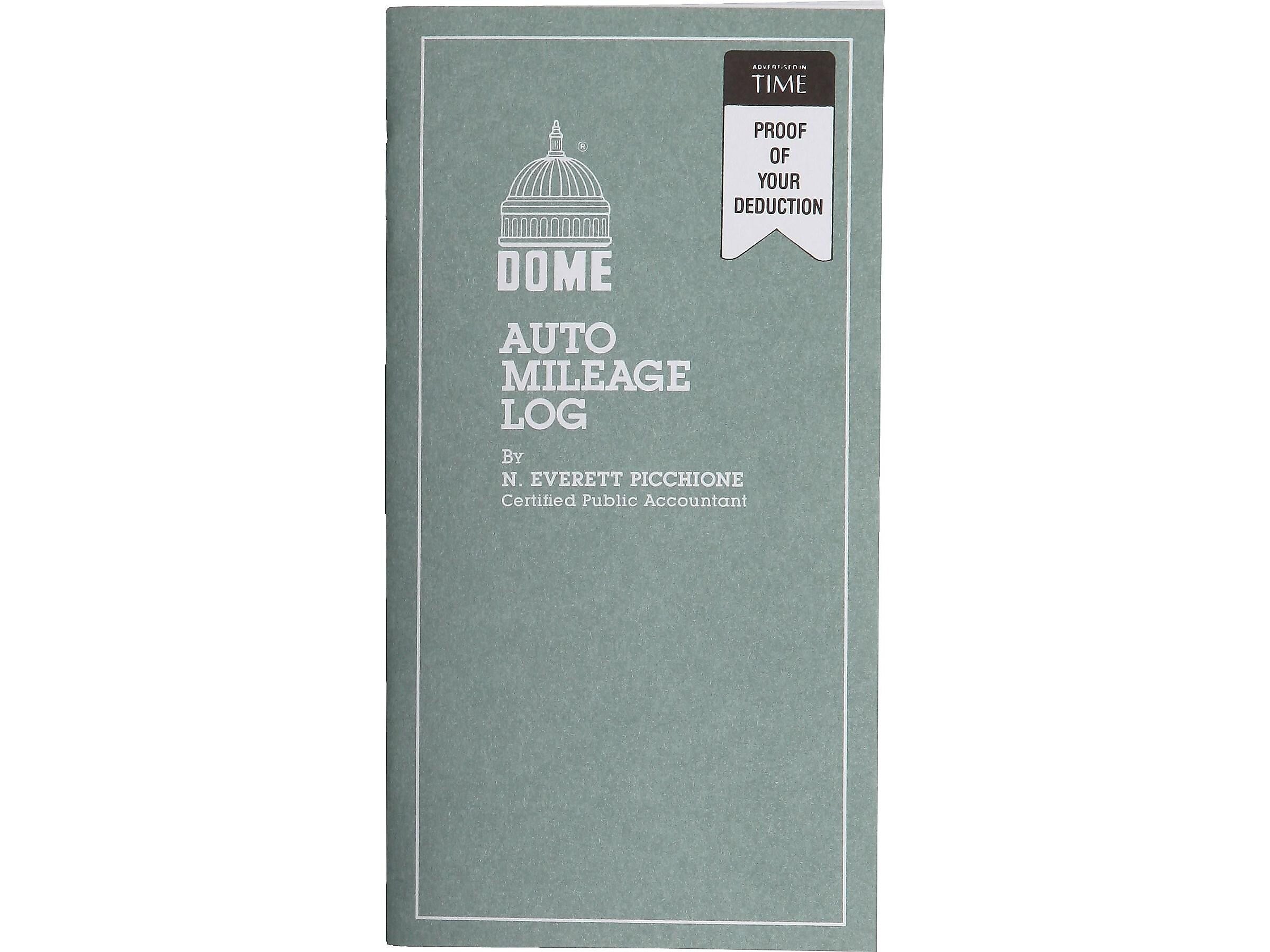 Dome Auto Mileage Log Record Book, 3.25" x 6.25", Gray (770)