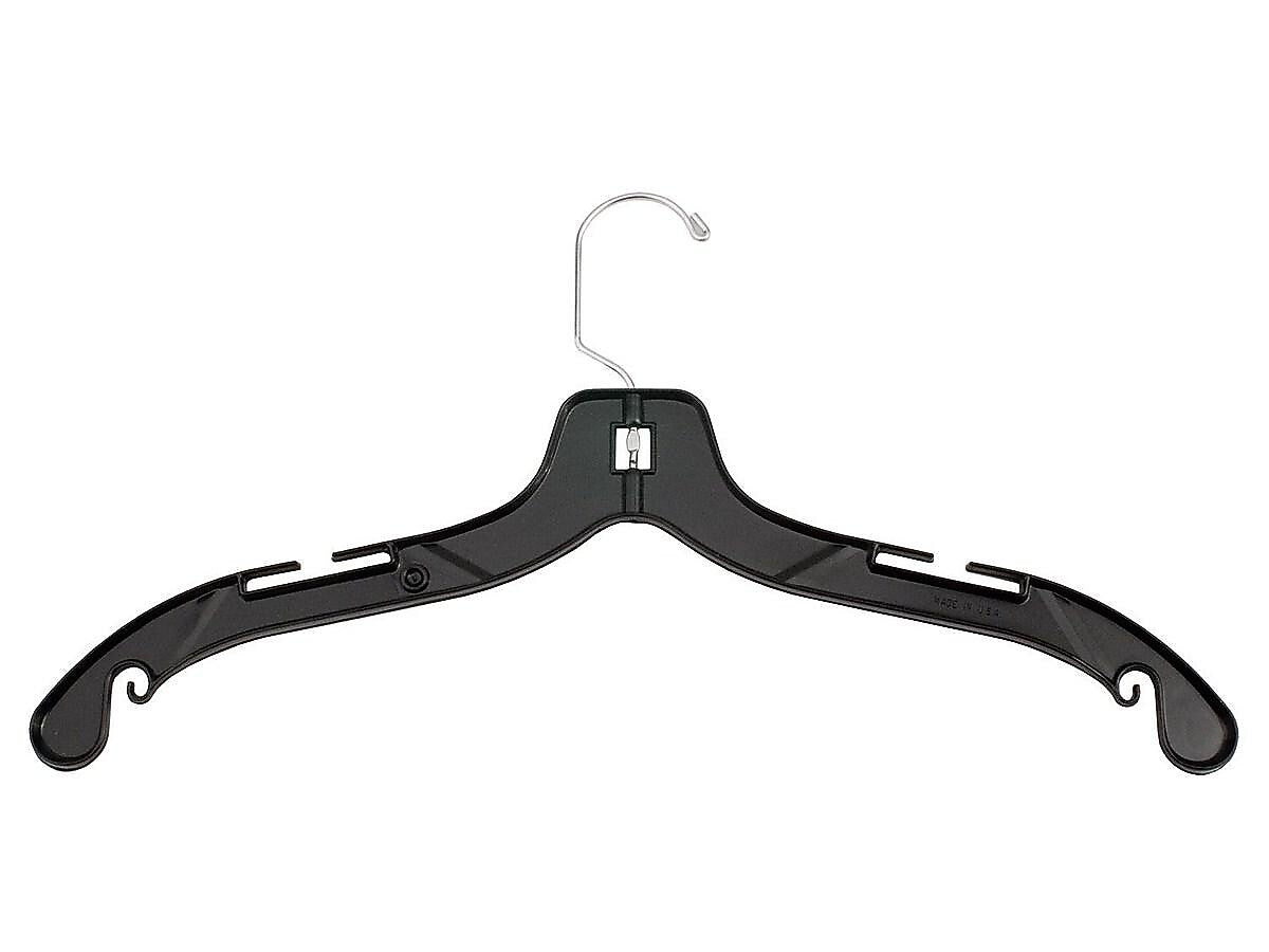 Nahanco Heavy Weight Plastic Clothes Hangers, Black, 100/Pack (2500)