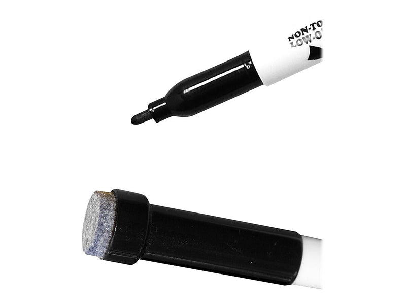 KleenSlate Dry Erase Markers with Eraser Caps, Black, 24/Pack (43324)