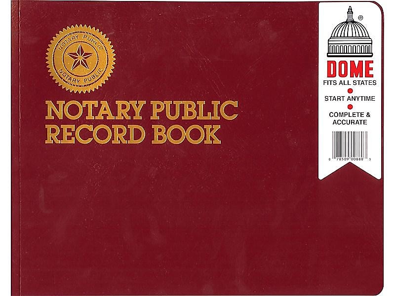 Dome Notary Public Record Book, 500-Entry, Red (880)