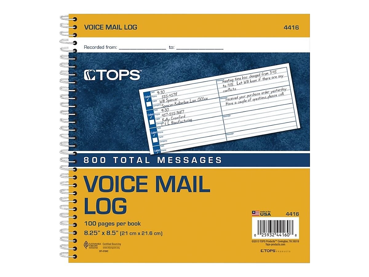 TOPS Message Pad, 8.25" x 8.5", White, 50 Sheets/Pad (4416)