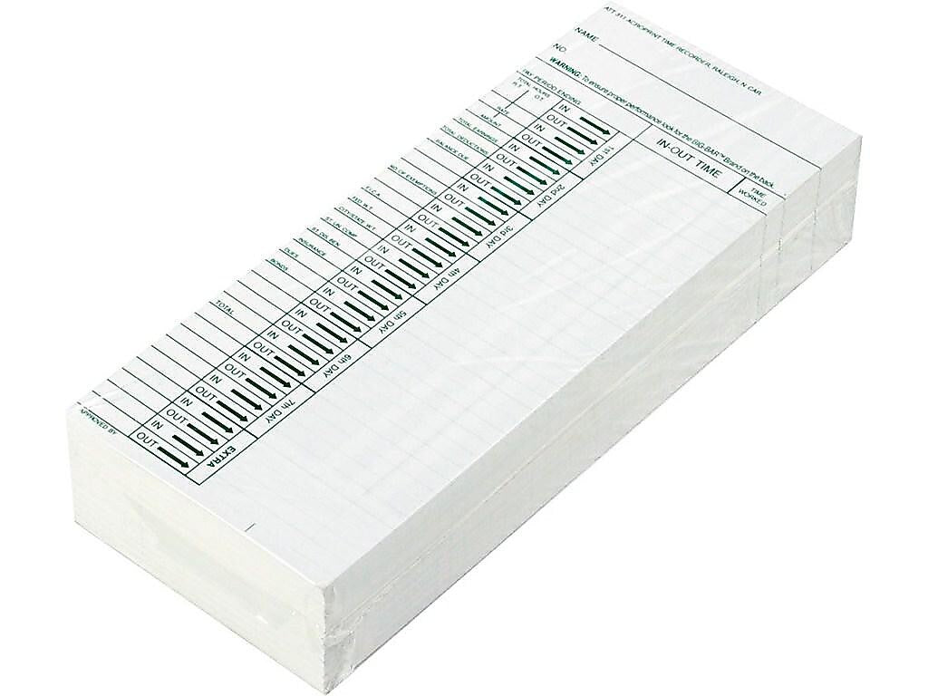 Acroprint Time Cards for ATT310 Time Clock, 200/Pack (09-6103-080)