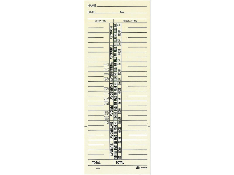 Adams Time Cards, 200/Pack (ABF 9659-200)