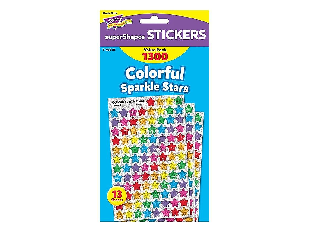 Trend superShapes Stickers, Assorted Colors, 1300/Pack (T-46910)