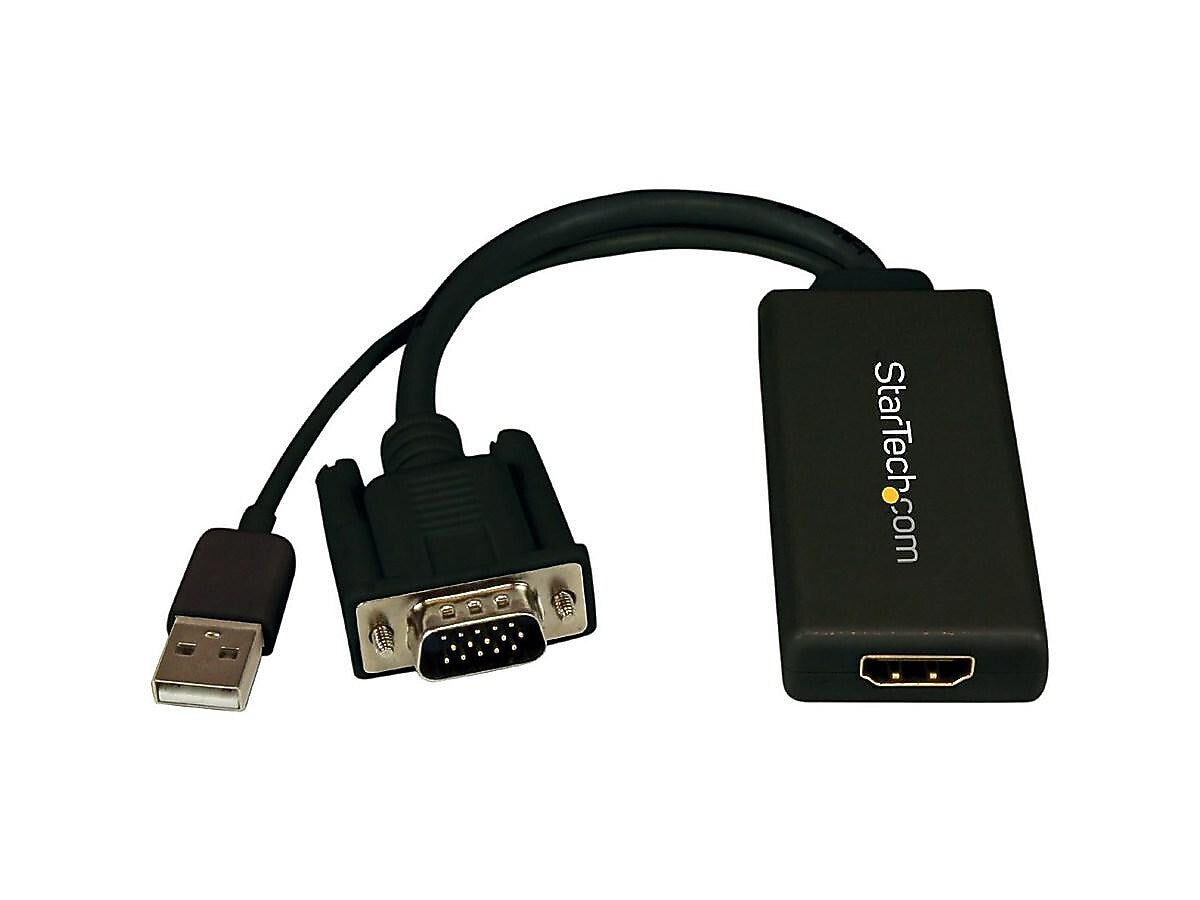 StarTech VGA and USB Audio to HDMI Converter, Male to Female (VGA2HDU)
