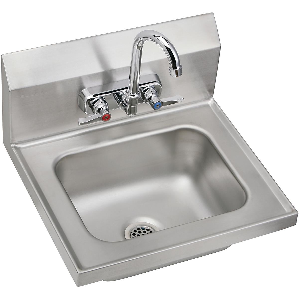 Elkay Commercial Handwash Sink Kit, Stainless Steel, Single Bowl, Wall Hung, Buffed Satin (CHSB1716C)