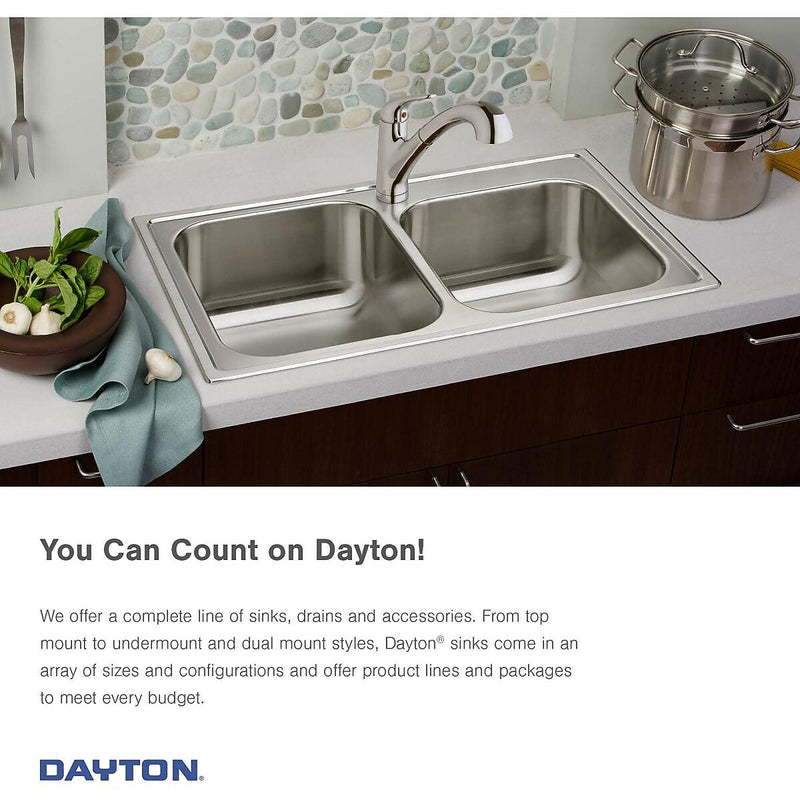 Elkay Dayton Bar Sink, Stainless Steel, Single Bowl, Top Mount, Satin (D117191)