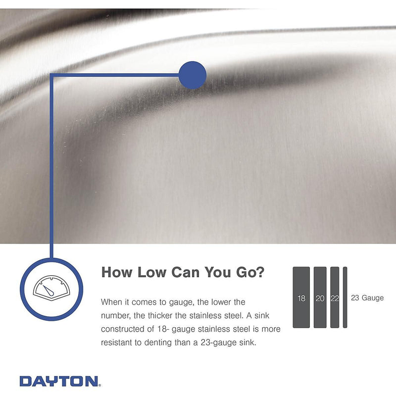 Elkay Dayton Bar Sink, Stainless Steel, Single Bowl, Top Mount, Satin (D117191)