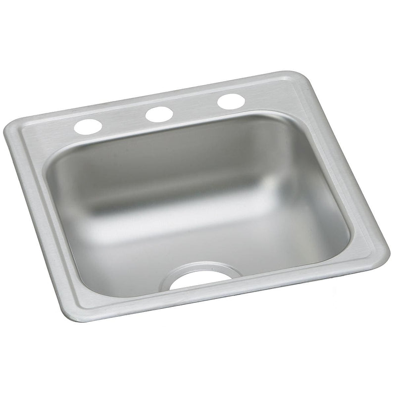 Elkay Dayton Bar Sink, Stainless Steel, Single Bowl, Top Mount, Satin (D117191)