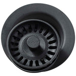 Elkay Disposer Flange with Removable Basket Strainer and Rubber Stopper, Black, Polymer (LKQD35BK)
