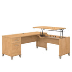 Bush Furniture Somerset 72"W 3 Position Sit to Stand L Shaped Desk, Maple Cross (SET014MC)