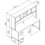 Bush Furniture Somerset 72"W Office Desk with Drawers and Hutch, Maple Cross (SET018MC)